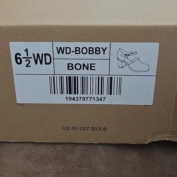 🤍🌾Journee Collection: Bobby, Bone Color Block Heel w/ Ankle Strap~ ✨️NWT✨️6.5W - Picture 7 of 8